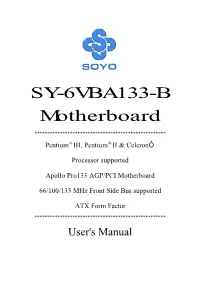 SY-6VBA133-B Motherboard