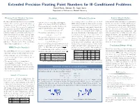 Extended Precision Floating Point Arithmetic