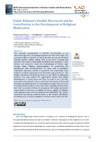 Fazlur Rahman's Double Movement and Its Contribution to The