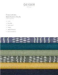 Geiger Textiles Price List