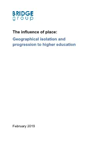 Geographical Isolation and Progression to Higher Education