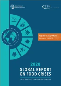Global Report on Food Crises 2020 Update: in Times of COVID-19