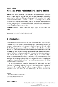 Notes on Three “Acrostatic” Neuter S-Stems