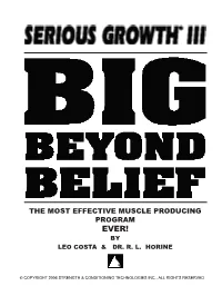 The Most Effective Muscle Producing Program Ever! by Leo Costa & Dr