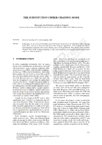 The Substitution Cipher Chaining Mode