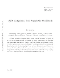 (A) Ds Backgrounds from Asymmetric Orientifolds