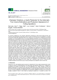 Chainsaw Vibrations, a Useful Parameter for the Automatic Tree Volume Estimations and Production Assessment Of