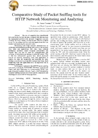 Comparative Study of Packet Sniffing Tools for HTTP Network Monitoring and Analyzing Dr