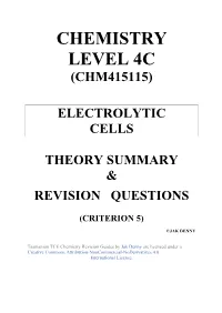 Electrolytic Cells