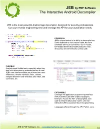 JEB by PNF Software the Interactive Android Decompiler