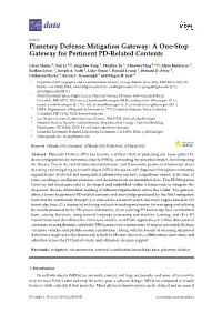 Planetary Defense Mitigation Gateway: a One-Stop Gateway for Pertinent PD-Related Contents