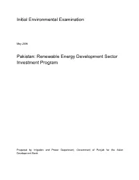 Project I: Initial Environmental Examination for Deg Outfall
