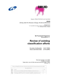Review of Existing Classification Efforts