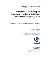 Urban Interface (WUI) Fires