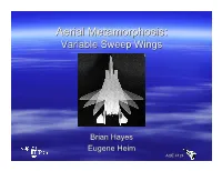 Aerial Metamorphosis:Metamorphosis: Variablevariable Sweepsweep Wingswings 1