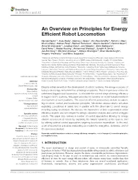 An Overview on Principles for Energy Efficient Robot Locomotion