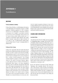 APPENDIX 1 Contributors