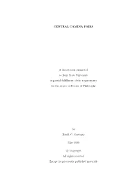 CENTRAL CAMINA PAIRS a Dissertation Submitted to Kent State