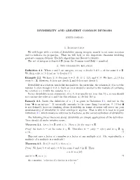 Divisibility and Greatest Common Divisors