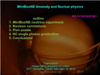 Miniboone Anomaly and Nuclear Physics 4