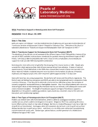 Pearls of Laboratory Medicine Transcript Document