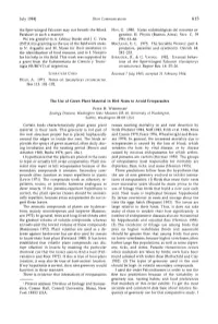 The Use of Green Plant Material in Bird Nests to Avoid Ectoparasites