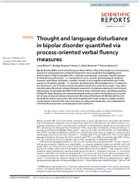 Thought and Language Disturbance in Bipolar Disorder Quantified Via