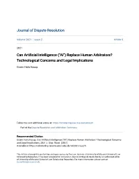 Can Artificial Intelligence (Â•Œaiâ•Š) Replace Human Arbitrators?