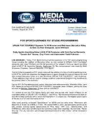 Fox Sports Expands Fs1 Studio Programming