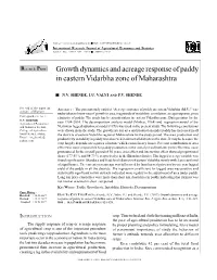 Growth Dynamics and Acreage Response of Paddy in Eastern Vidarbha Zone of Maharashtra