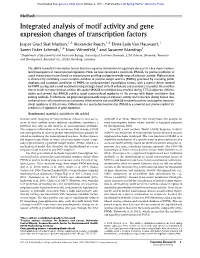 Integrated Analysis of Motif Activity and Gene Expression Changes of Transcription Factors