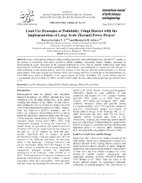 Land Use Dynamics at Padubidri, Udupi District with the Implementation of Large Scale Thermal Power Project
