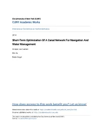Short-Term Optimization of a Canal Network for Navigation and Water Management