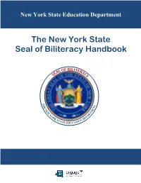 The New York State Seal of Biliteracy Handbook