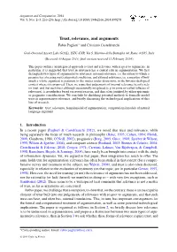 Trust, Relevance, and Arguments Fabio Paglieri∗ and Cristiano Castelfranchi