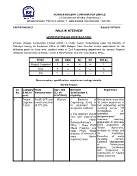 Walk-In-Interview for the Post of Project Engineer