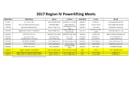 2017 Region IV Powerlifting Meets