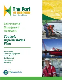 Environmental Management Framework Strategic Implementation Plans