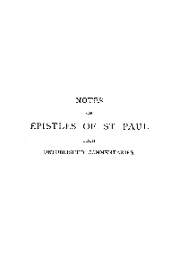 Epistles of St Paul