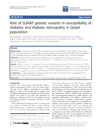 Role of SLMAP Genetic Variants in Susceptibility Of