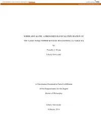 Sober and Alone: a Phenomenological Exploration of the Loneliness Experienced by Recovering Alcoholics