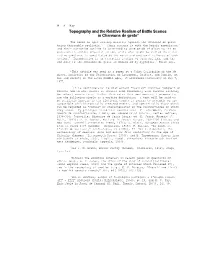 Topography and the Relative Realism of Battle Scenes in Chansons De Geste*