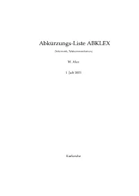 Abkürzungs-Liste ABKLEX