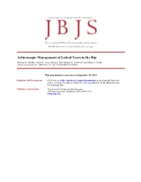 Arthroscopic Management of Labral Tears in the Hip