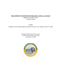 FINAL REPORT of INVESTIGATION A&I E19151, E19152, and E19159
