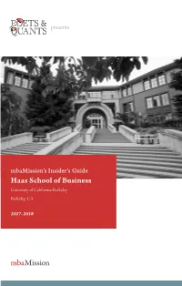 Haas School of Business University of California-Berkeley Berkeley, CA