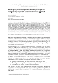 Leveraging Work-Integrated Learning Through On- Campus Employment: a University-Wide Approach
