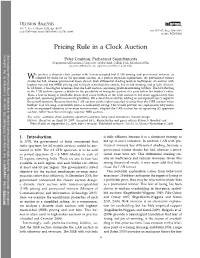 Pricing Rule in a Clock Auction