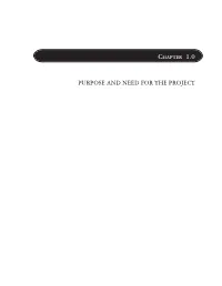 Purpose and Need for the Project Chapter 1.0 – Purpose and Need for the Project
