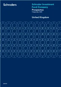 Schroder Investment Fund Company Prospectus 1 September 2021